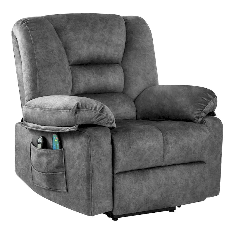 Oversized Velvet Power Lift Recliner with Massage, Heating & Pockets