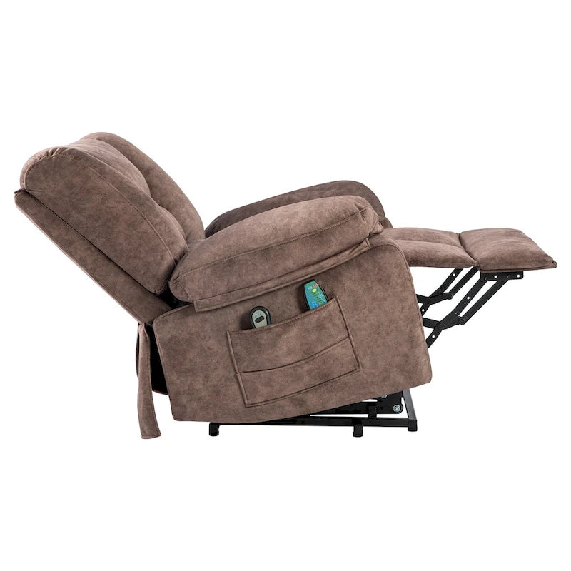 Oversized Velvet Power Lift Recliner with Massage, Heating & Pockets