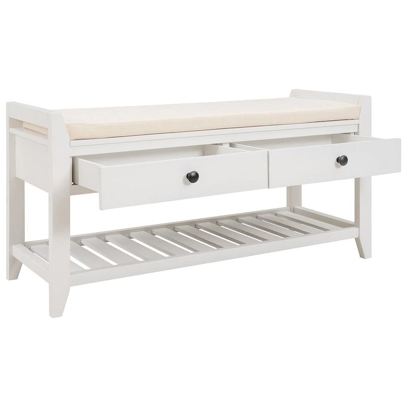 39 Farmhouse Versatile Entry Upholstered Storage Bench with 2 Drawers and 1 Shoe Rack