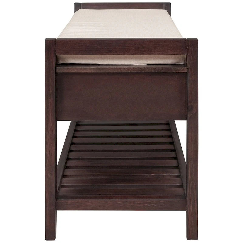39 Farmhouse Versatile Entry Upholstered Storage Bench with 2 Drawers and 1 Shoe Rack