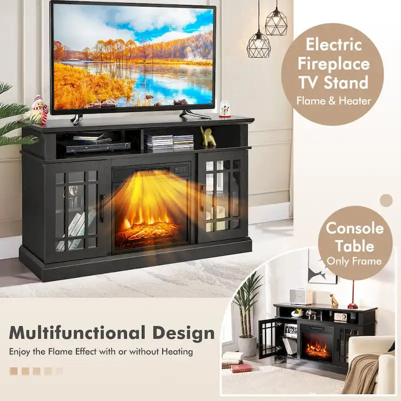 48" TV Stand with Electric Fireplace Entertainment Center