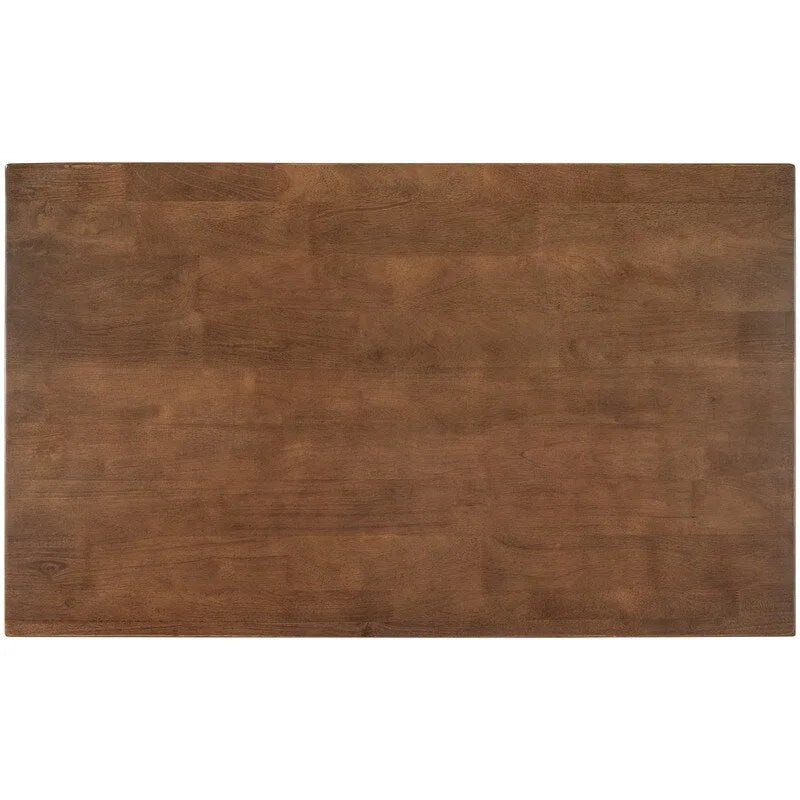 Solid Wood Rustic 45-Inch Kitchen Island with Two Open Shelves