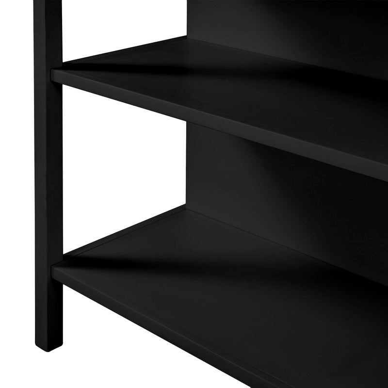 Solid Wood Rustic 45-Inch Kitchen Island with Two Open Shelves
