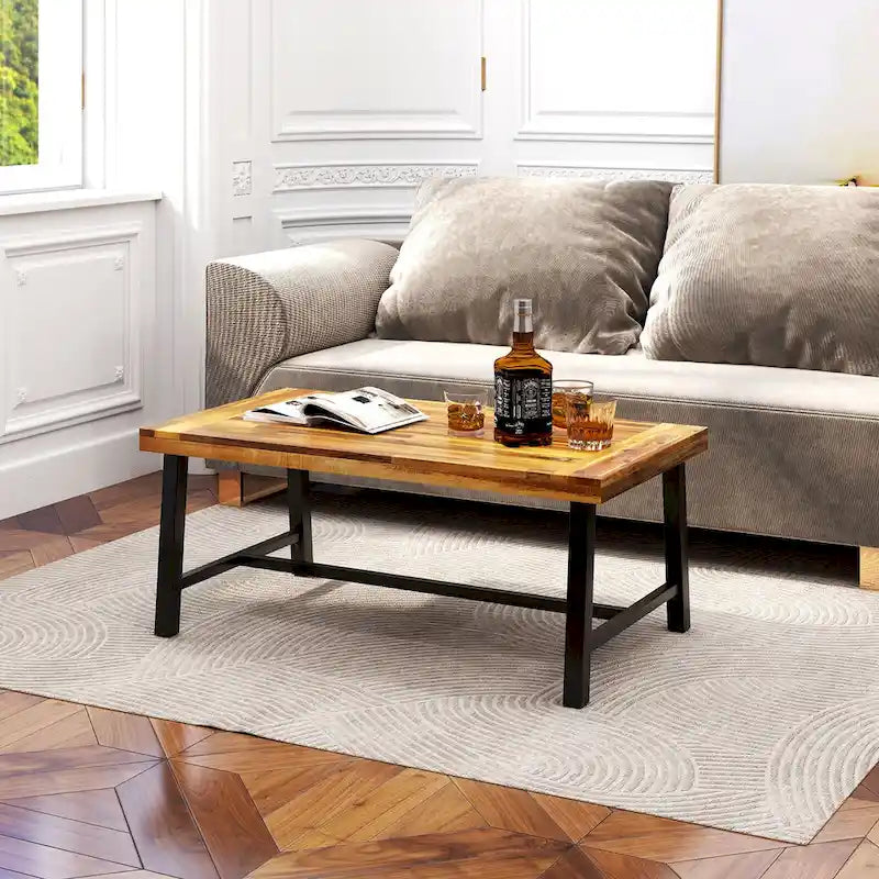 Acacia Wood Coffee Table Indoor Outdoor Rectangle