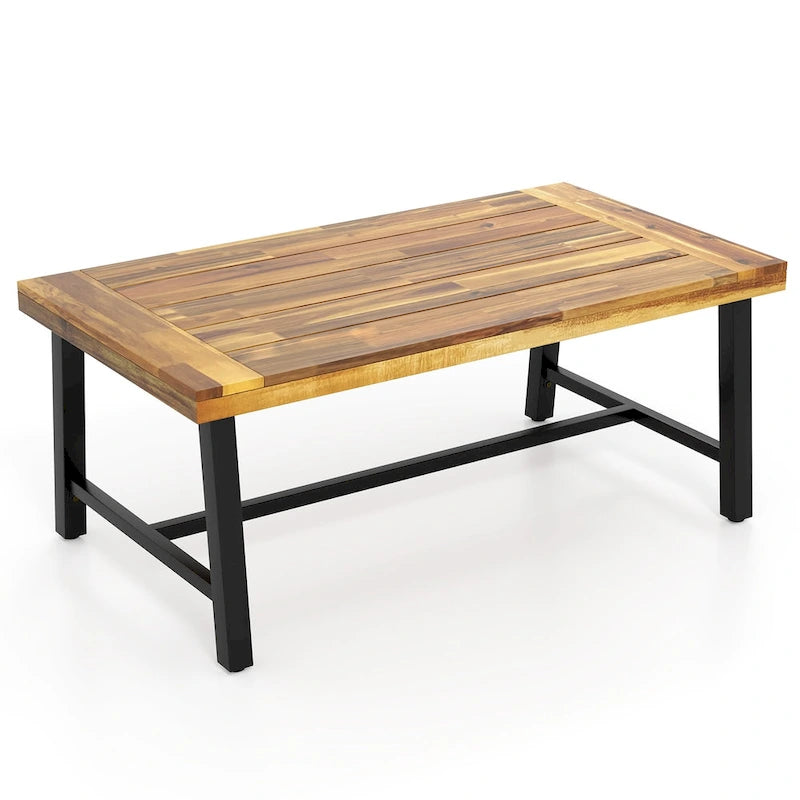 Acacia Wood Coffee Table Indoor Outdoor Rectangle