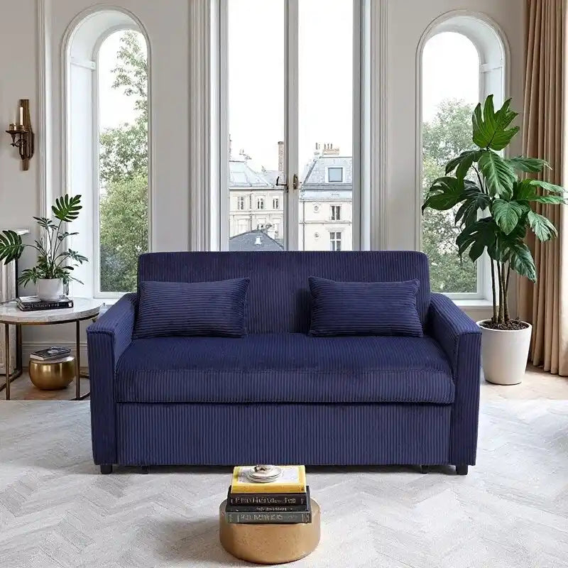 Sleeper Sofa with Adjustable Backrest & Storage Pocket