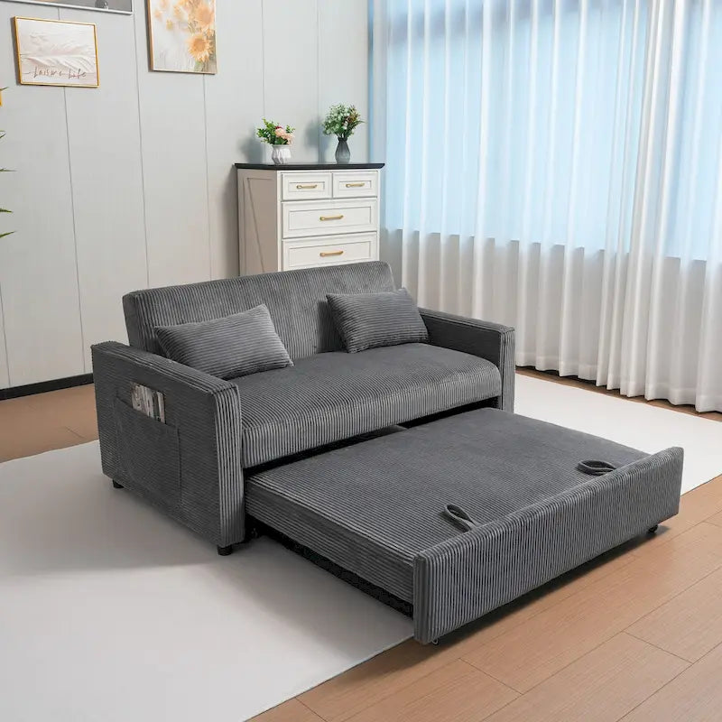 Rozkládací pohovka s nastavitelným opěradlem a úložnou kapsou