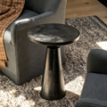 20" Round Aluminum Black Nickel Pedestal Side Table