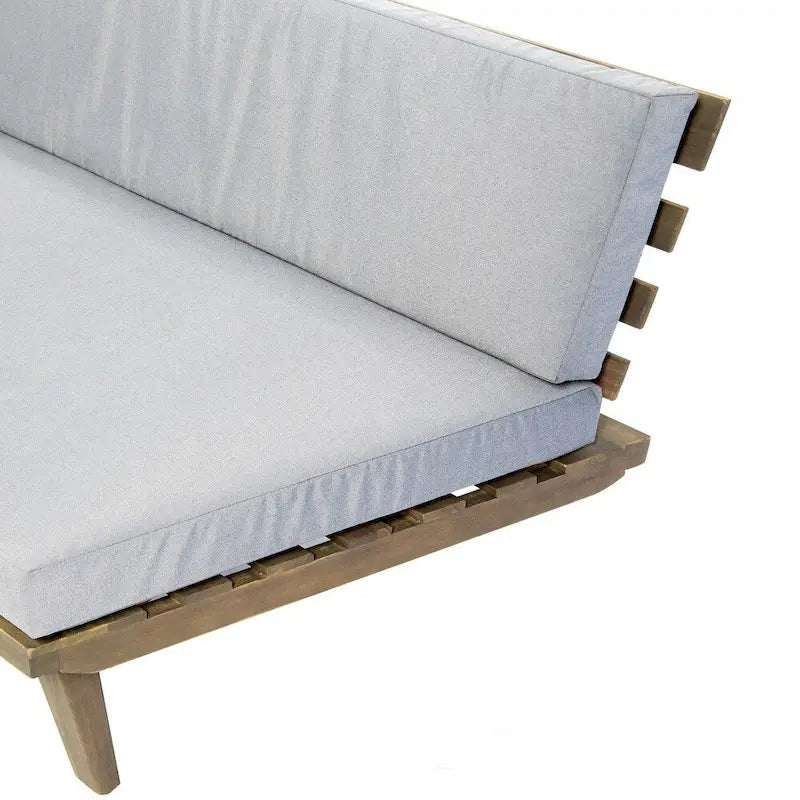 Minimalist Acacia Wood & Fabric Left-Sided Sofa