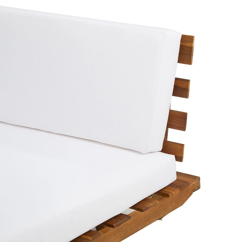 Minimalist Acacia Wood & Fabric Left-Sided Sofa