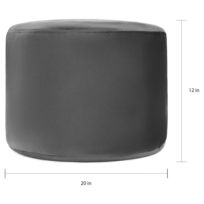 Velvet Round Pouf Ottoman