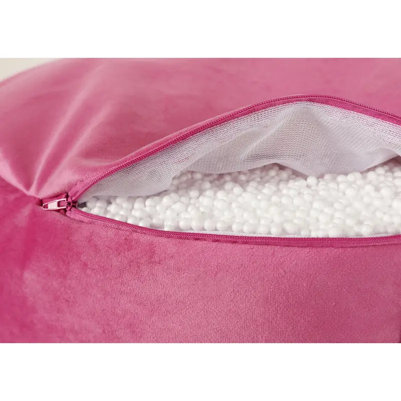 Velvet Round Pouf Ottoman