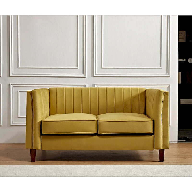 Line Tufted Square Design Loveseat