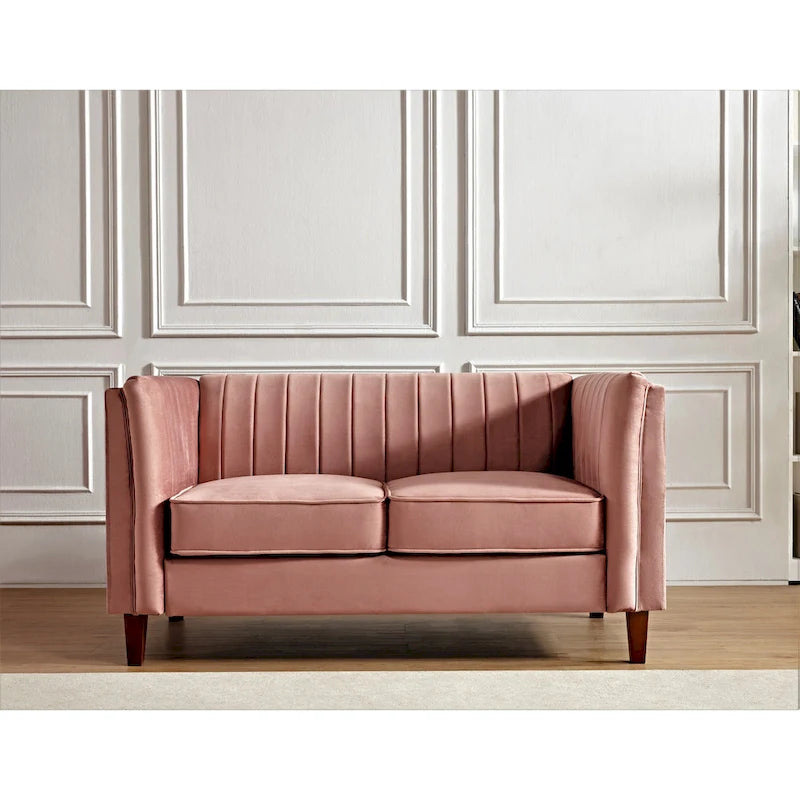 Line Tufted Square Design Loveseat
