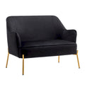 Velvet Loveseat Sofa with Gold Legs