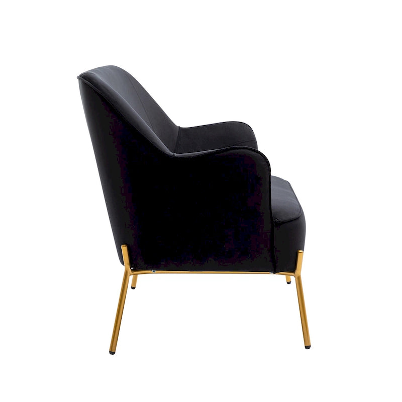 Velvet Loveseat Sofa with Gold Legs