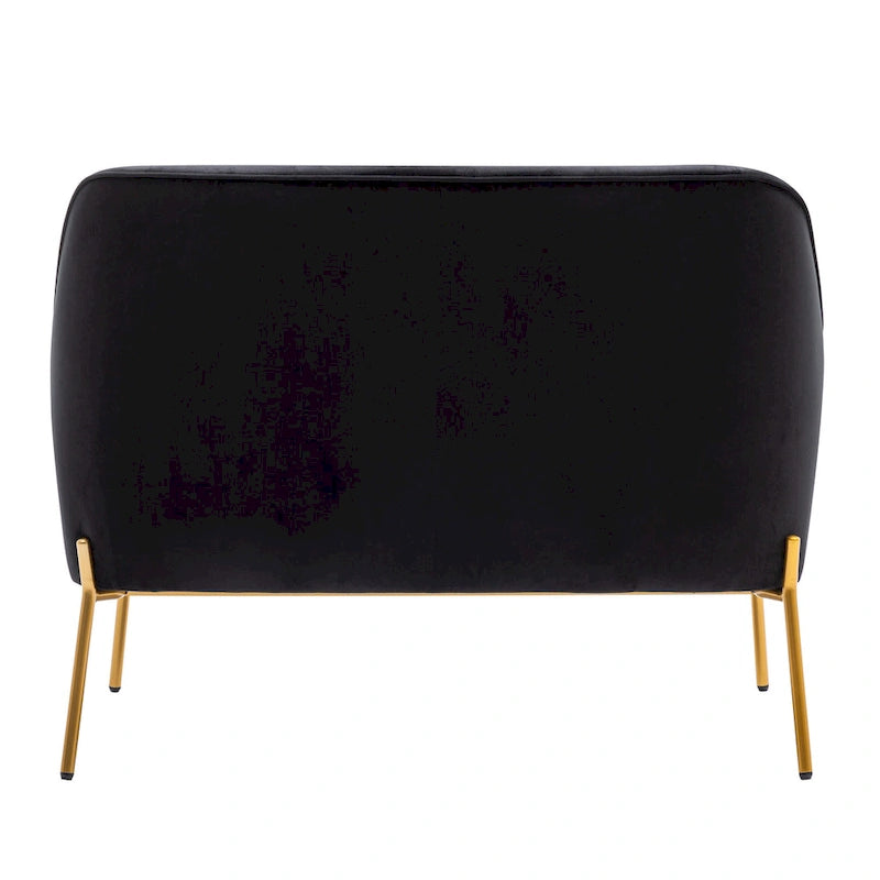 Velvet Loveseat Sofa with Gold Legs