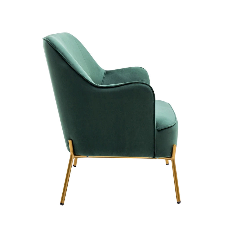 Velvet Loveseat Sofa with Gold Legs