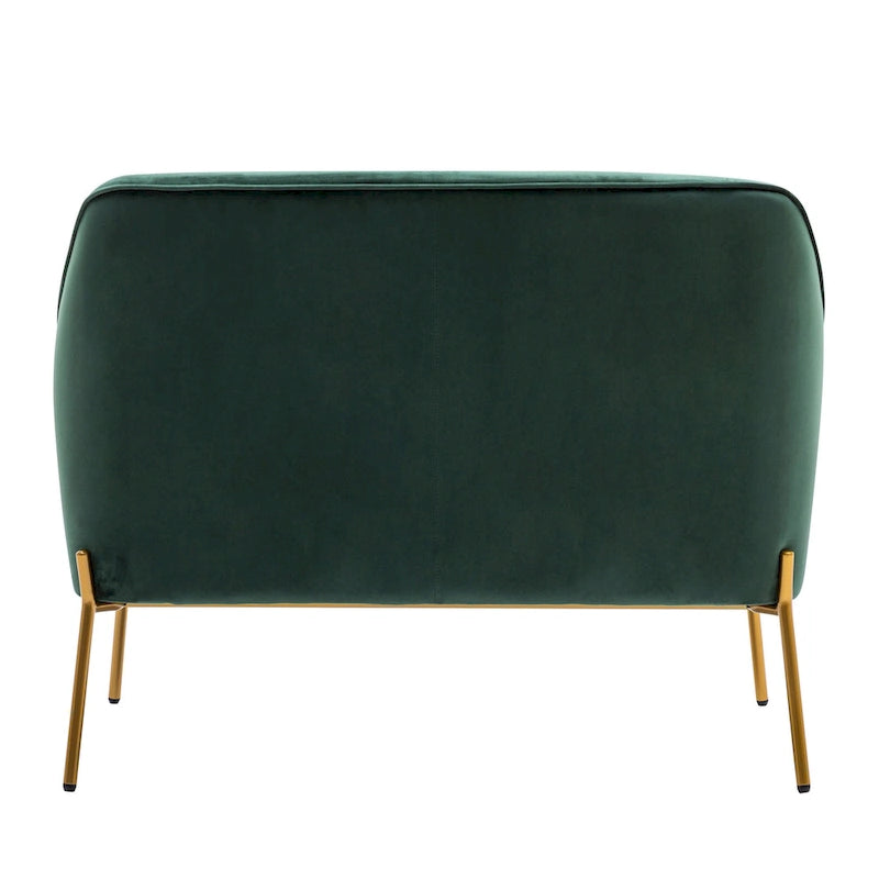 Velvet Loveseat Sofa with Gold Legs