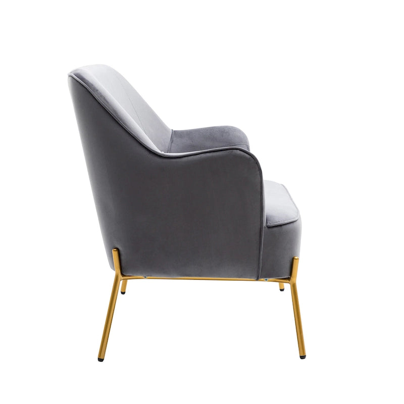 Velvet Loveseat Sofa with Gold Legs