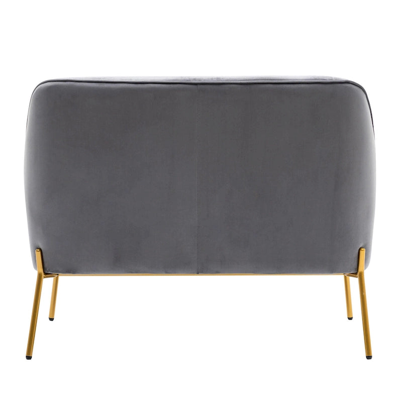 Velvet Loveseat Sofa with Gold Legs