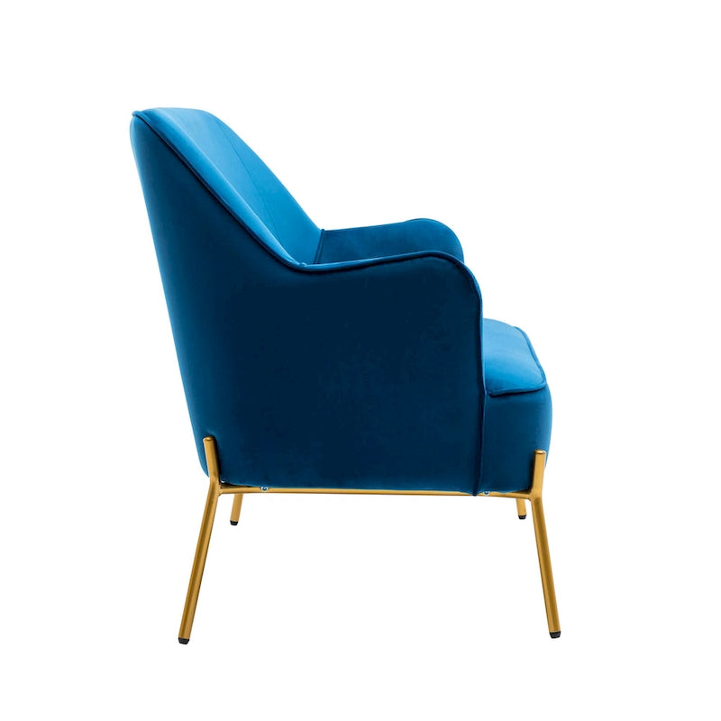 Velvet Loveseat Sofa with Gold Legs