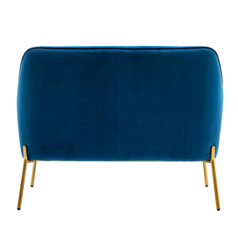 Velvet Loveseat Sofa with Gold Legs