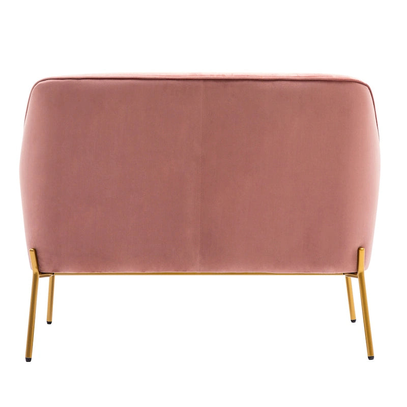 Velvet Loveseat Sofa with Gold Legs