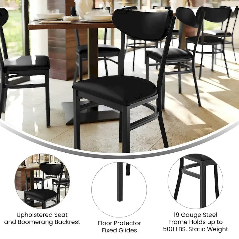 Commercial Metal Dining Chair with Wood Seat and Back
