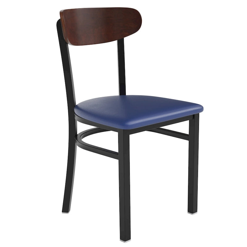 Commercial Metal Dining Chair with Wood Seat and Back