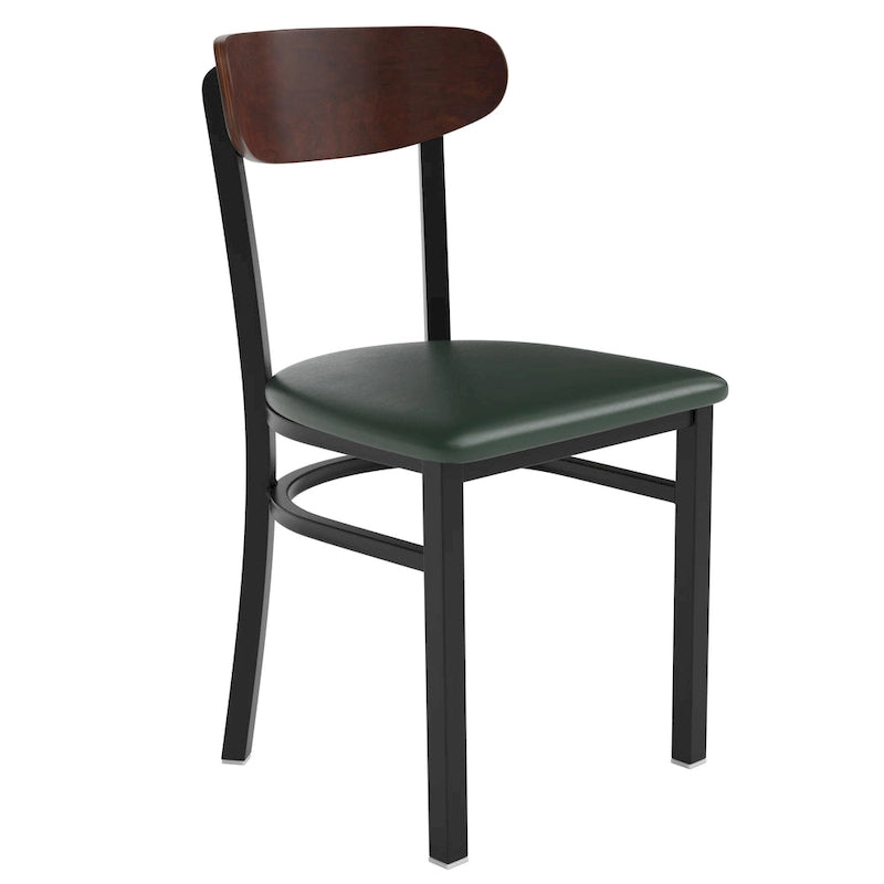 Commercial Metal Dining Chair with Wood Seat and Back