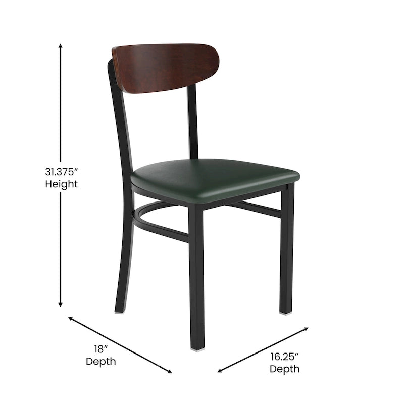 Commercial Metal Dining Chair with Wood Seat and Back