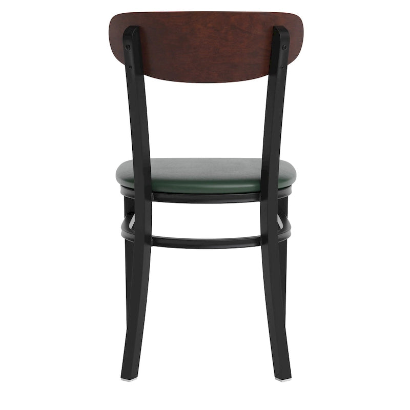 Commercial Metal Dining Chair with Wood Seat and Back