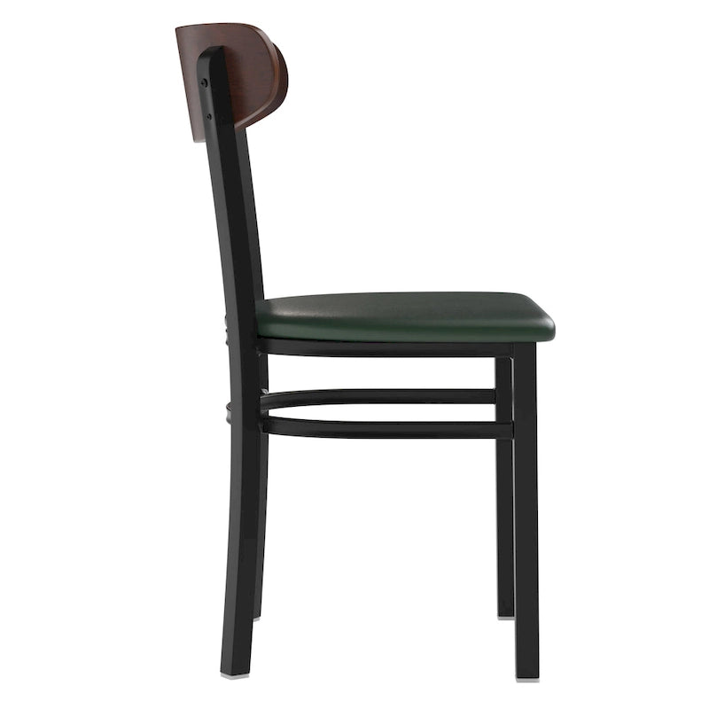 Commercial Metal Dining Chair with Wood Seat and Back
