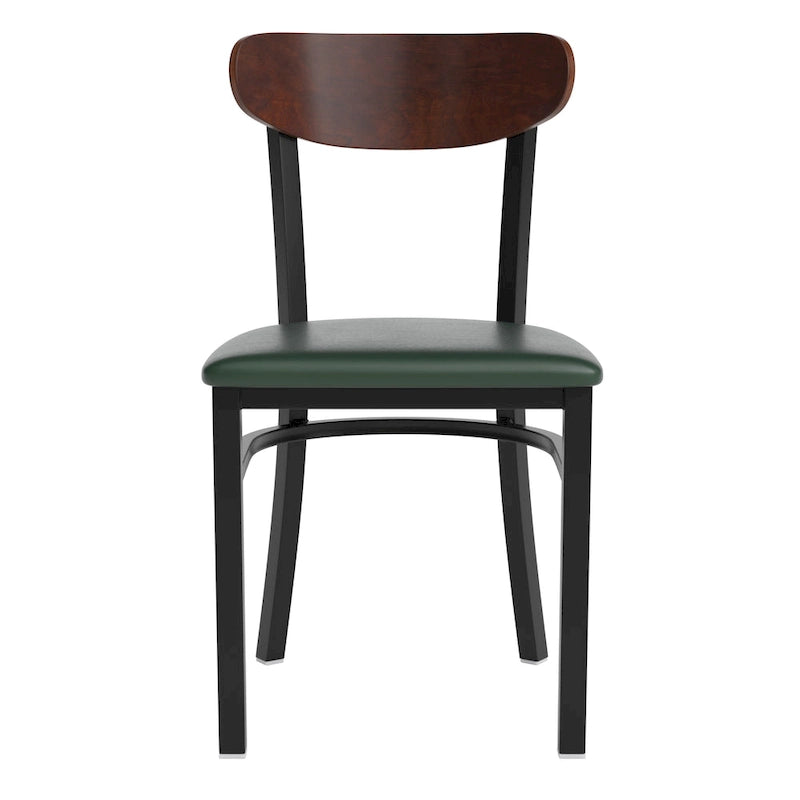 Commercial Metal Dining Chair with Wood Seat and Back