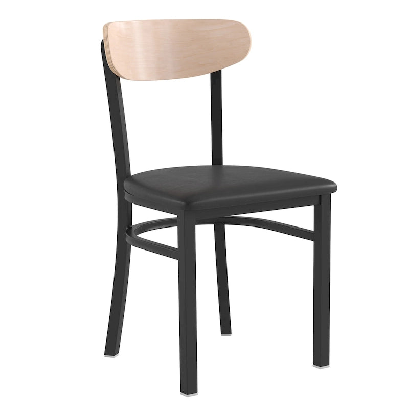 Commercial Metal Dining Chair with Wood Seat and Back