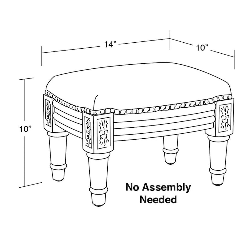 Gray Chinoiserie Footstool