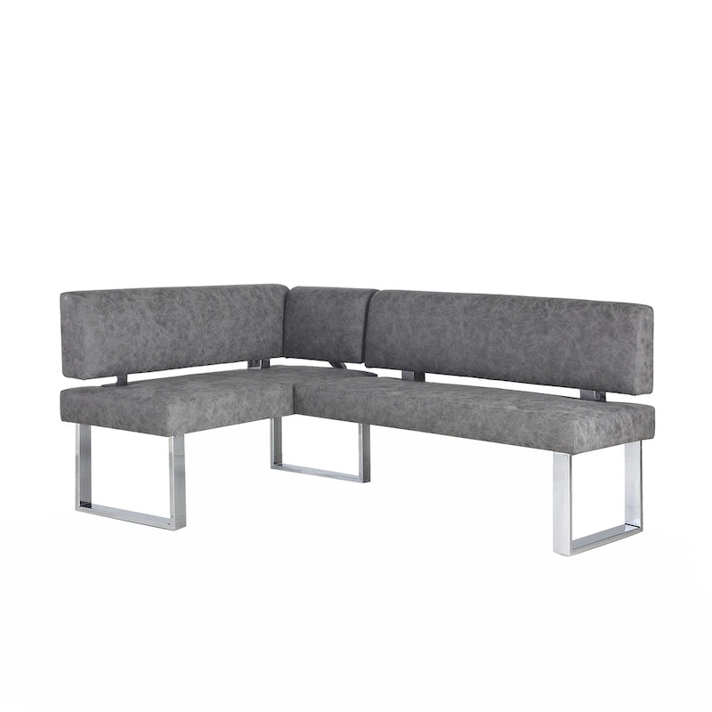Dark Grey Reversible Dining Nook - 48.81 x 71.25 x 33.46