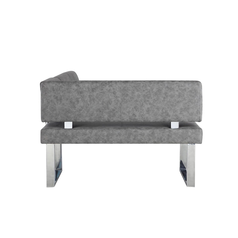 Dark Grey Reversible Dining Nook - 48.81 x 71.25 x 33.46
