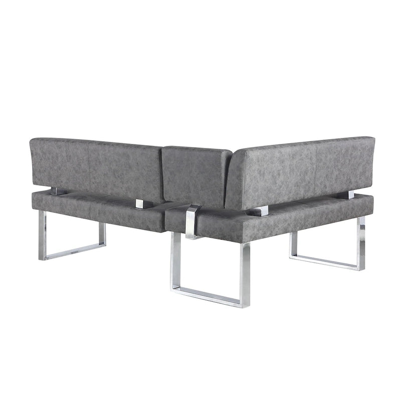 Dark Grey Reversible Dining Nook - 48.81 x 71.25 x 33.46