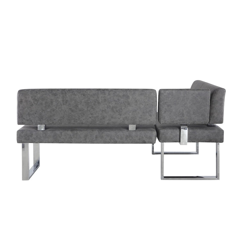 Dark Grey Reversible Dining Nook - 48.81 x 71.25 x 33.46