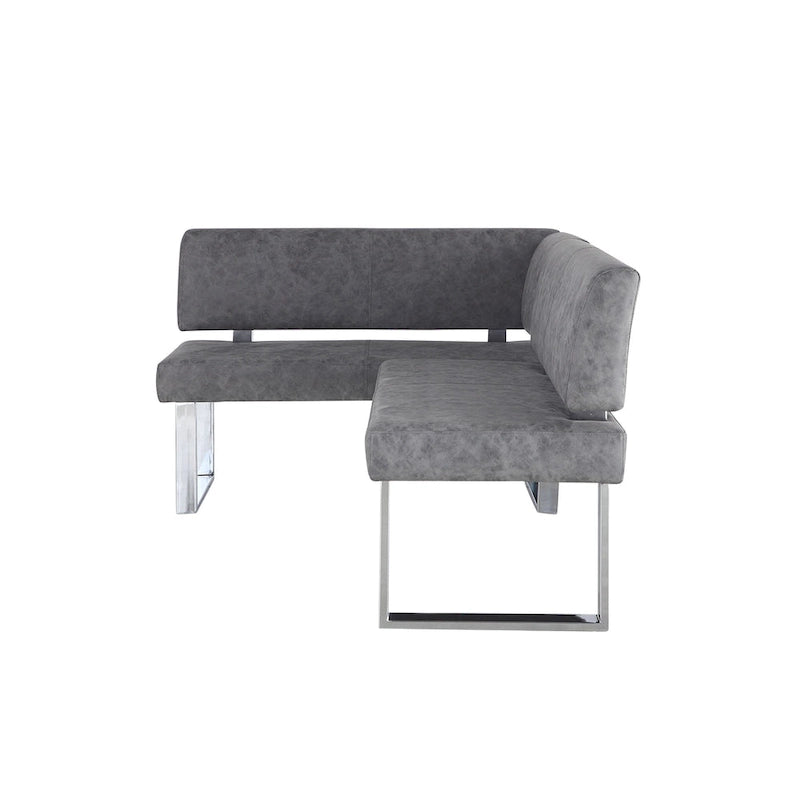 Dark Grey Reversible Dining Nook - 48.81 x 71.25 x 33.46
