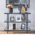 Metal and Glass 3-Tier Sofa Table