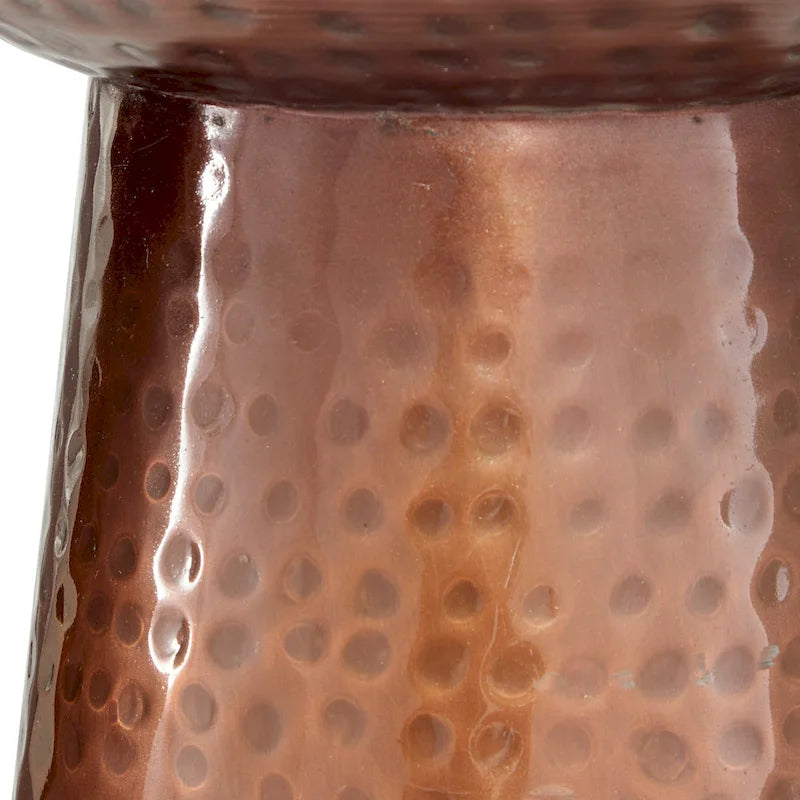 Handmade Hammered Metal Accent Table - Bronze or Copper
