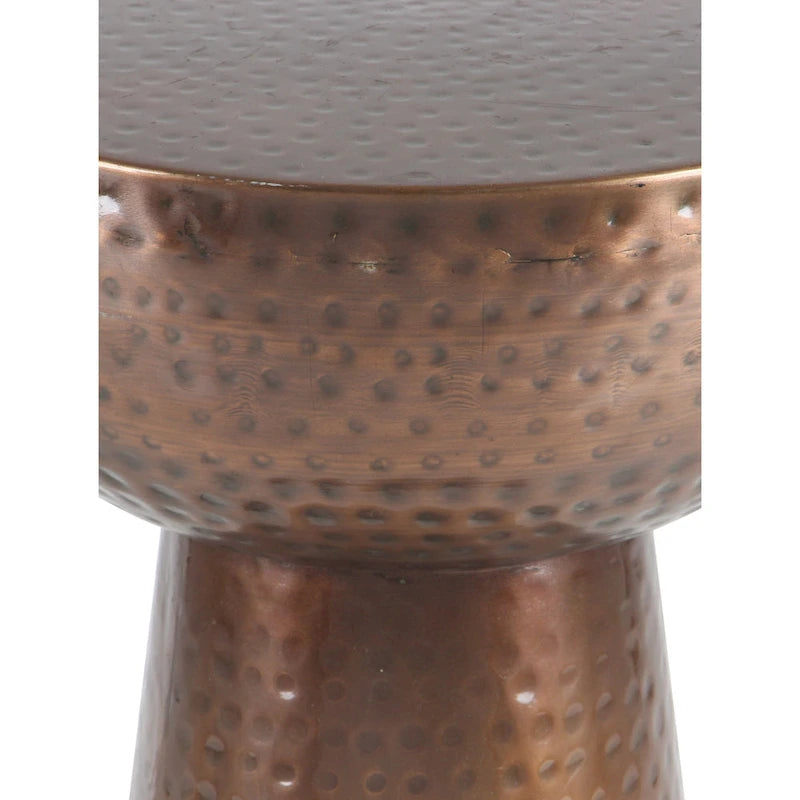 Handmade Hammered Metal Accent Table - Bronze or Copper