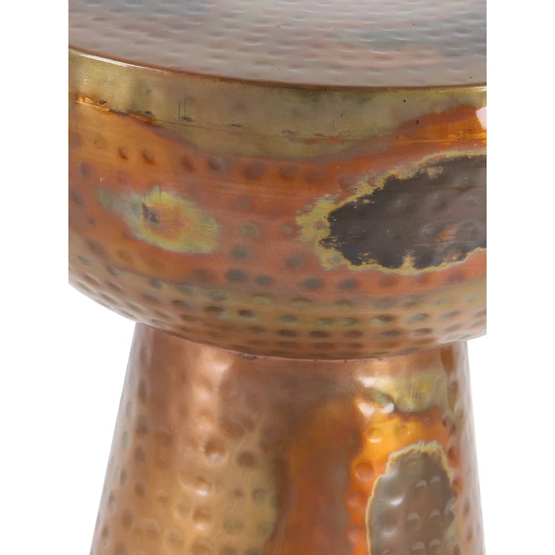 Handmade Hammered Metal Accent Table - Bronze or Copper