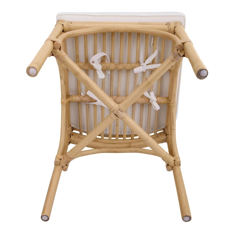 Rattan Dining Side Chair Chinese Chippendale Style - Set of 2