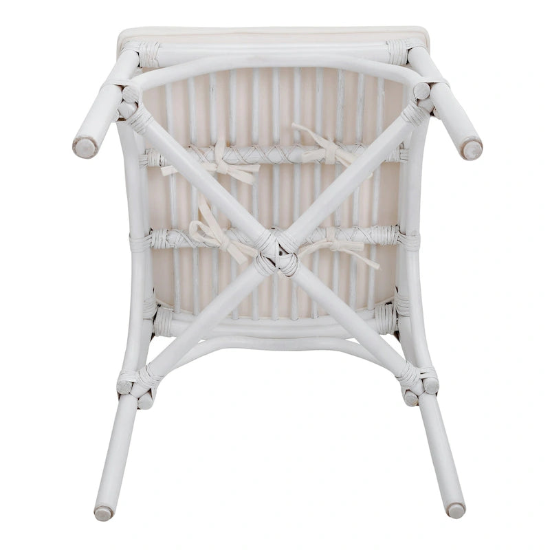 Rattan Dining Side Chair Chinese Chippendale Style - Set of 2