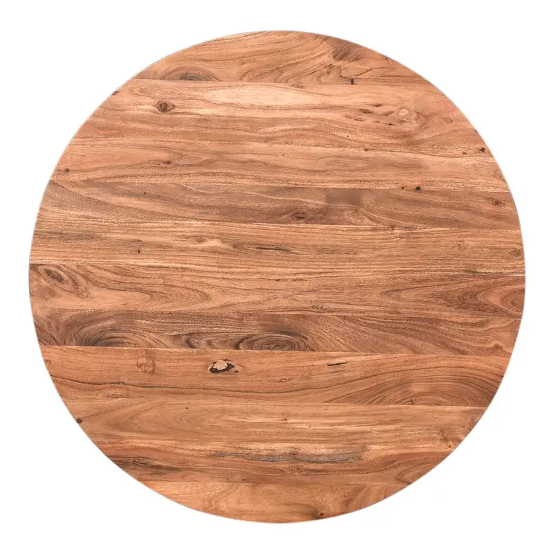 Modern Solid Acacia Wood Round Coffee Table