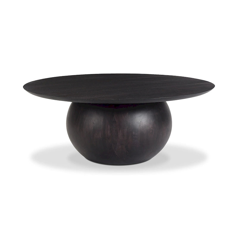 Modern Solid Acacia Wood Round Coffee Table